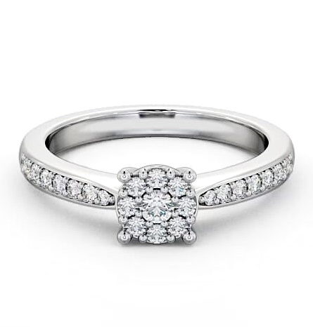 Cluster Diamond Illusion Design Ring 18K White Gold CL8_WG_THUMB2 