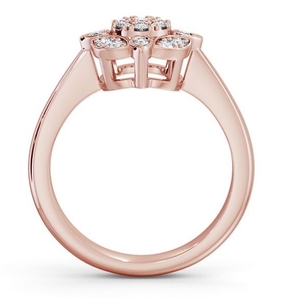 Cluster Round Diamond 0.20ct Vintage Style Ring 9K Rose Gold CL9_RG_THUMB1 