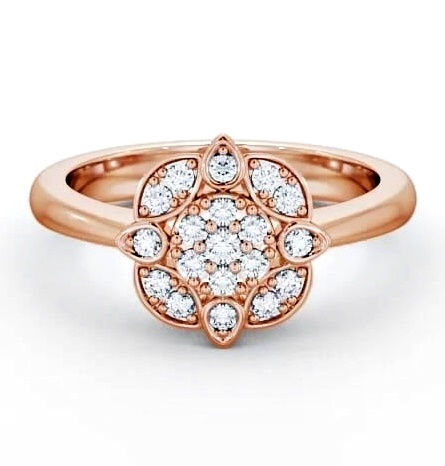 Cluster Round Diamond 0.20ct Vintage Style Ring 9K Rose Gold CL9_RG_THUMB2 