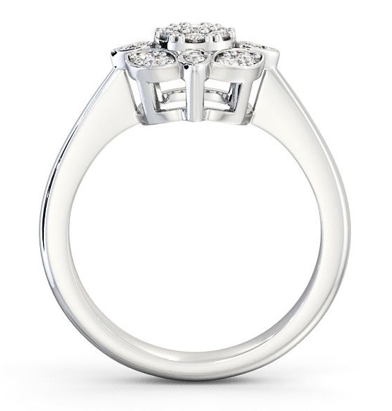 Cluster Round Diamond 0.20ct Vintage Style Ring Platinum CL9_WG_THUMB1