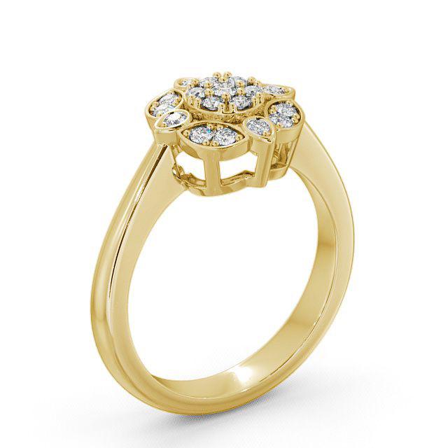 Cluster Round Diamond 0.20ct Ring 18K Yellow Gold - Celine CL9_YG_HAND