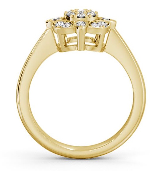 Cluster Round Diamond 0.20ct Vintage Style Ring 9K Yellow Gold CL9_YG_THUMB1 