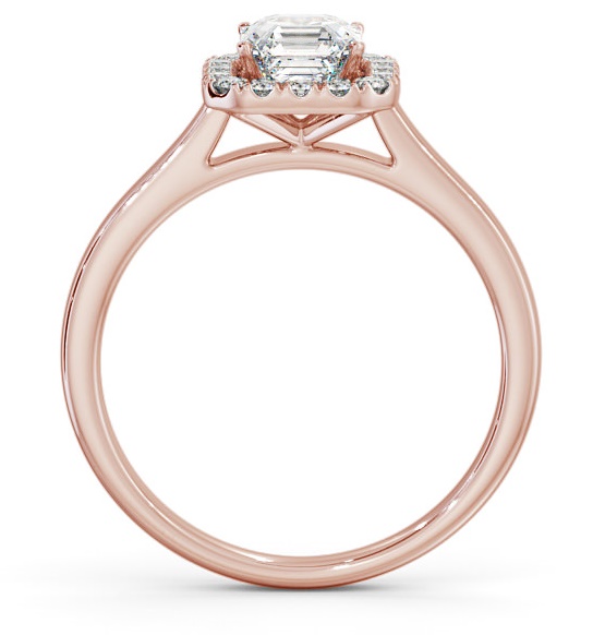 Halo Asscher Diamond Classic Engagement Ring 18K Rose Gold ENAS10_RG_THUMB1 