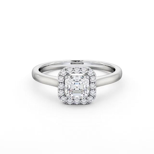 Halo Asscher Diamond Engagement Ring Palladium - Alanna ENAS10_WG_HAND