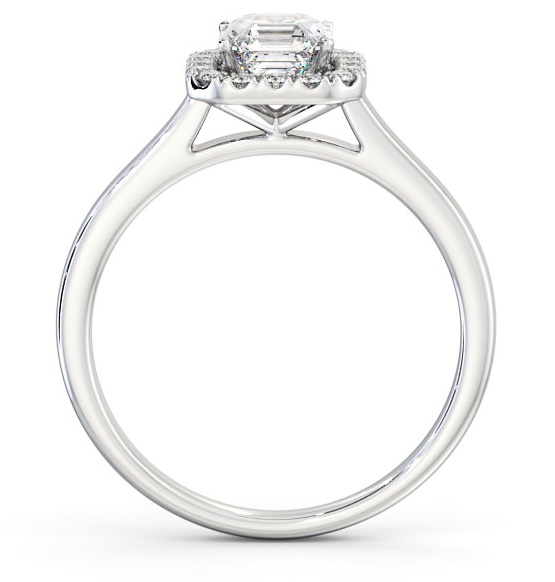 Halo Asscher Diamond Classic Engagement Ring 18K White Gold ENAS10_WG_THUMB1 