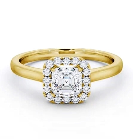 Halo Asscher Diamond Classic Engagement Ring 9K Yellow Gold ENAS10_YG_THUMB1