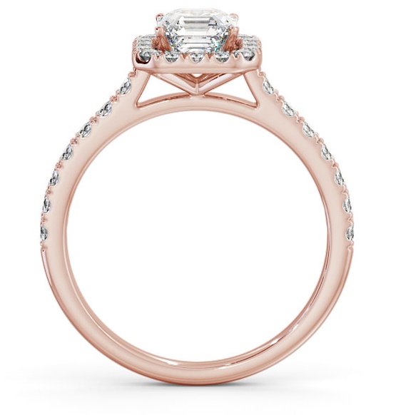 Halo Asscher Diamond Classic Engagement Ring 18K Rose Gold ENAS11_RG_THUMB1 