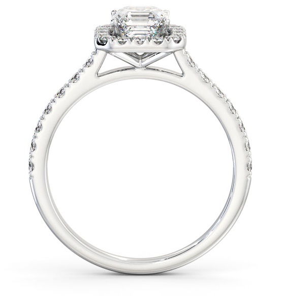 Halo Asscher Diamond Classic Engagement Ring 18K White Gold ENAS11_WG_THUMB1 