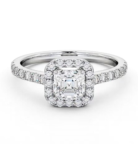 Halo Asscher Diamond Classic Engagement Ring Palladium ENAS11_WG_THUMB1