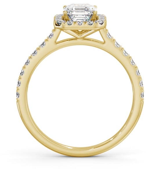 Halo Asscher Diamond Classic Engagement Ring 18K Yellow Gold ENAS11_YG_THUMB1 