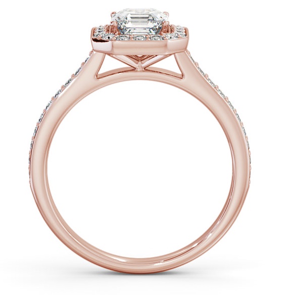 Halo Asscher Diamond Traditional Engagement Ring 9K Rose Gold ENAS12_RG_THUMB1 