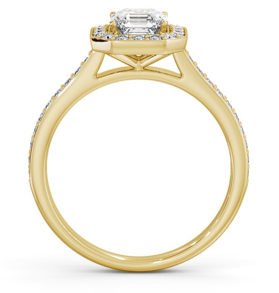 Halo Asscher Diamond Traditional Engagement Ring 9K Yellow Gold ENAS12_YG_THUMB1 