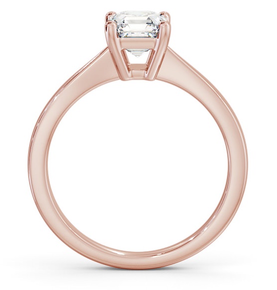 Asscher Diamond 4 Prong Engagement Ring 18K Rose Gold Solitaire ENAS14_RG_THUMB1
