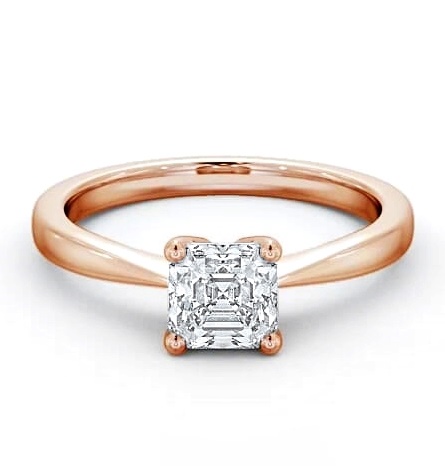 Asscher Diamond 4 Prong Engagement Ring 18K Rose Gold Solitaire ENAS14_RG_THUMB1