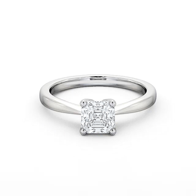 Asscher Diamond Engagement Ring Palladium Solitaire - Kateri ENAS14_WG_HAND