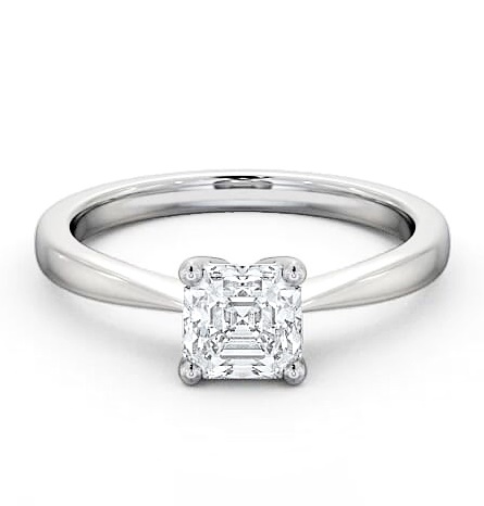 Asscher Diamond 4 Prong Engagement Ring 9K White Gold Solitaire ENAS14_WG_THUMB1