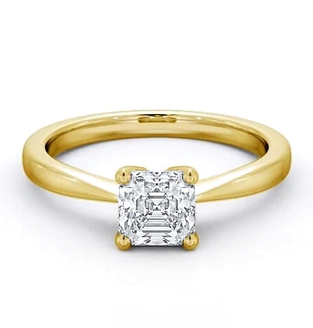 Asscher Diamond 4 Prong Engagement Ring 9K Yellow Gold Solitaire ENAS14_YG_THUMB2 