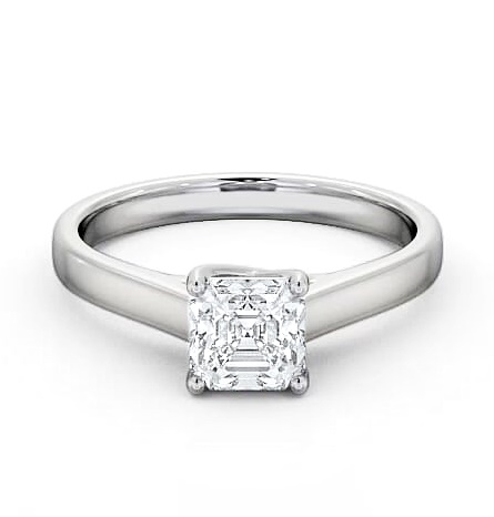 Asscher Diamond Trellis Design Engagement Ring Platinum Solitaire ENAS15_WG_THUMB2 
