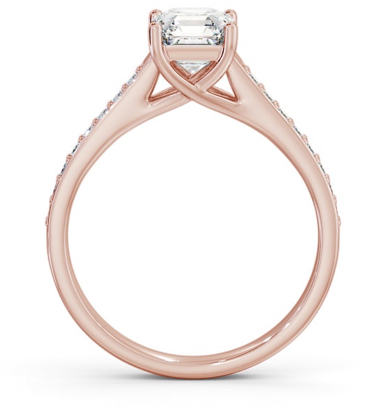 Asscher Diamond Trellis Design Engagement Ring 18K Rose Gold Solitaire ENAS15S_RG_THUMB1 