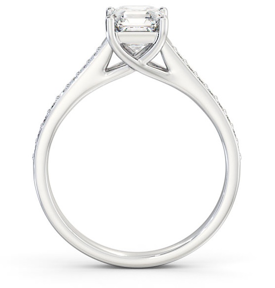 Asscher Diamond Trellis Design Engagement Ring 9K White Gold Solitaire ENAS15S_WG_THUMB1 