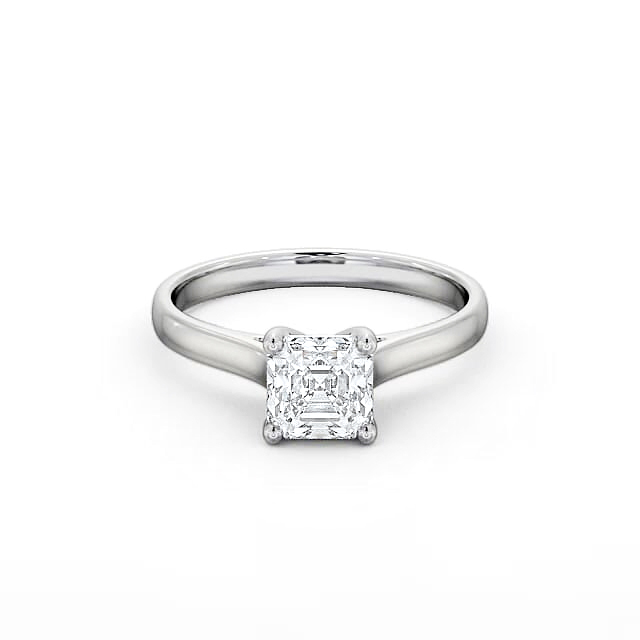 Asscher Diamond Engagement Ring Palladium Solitaire - Kenedi ENAS16_WG_HAND