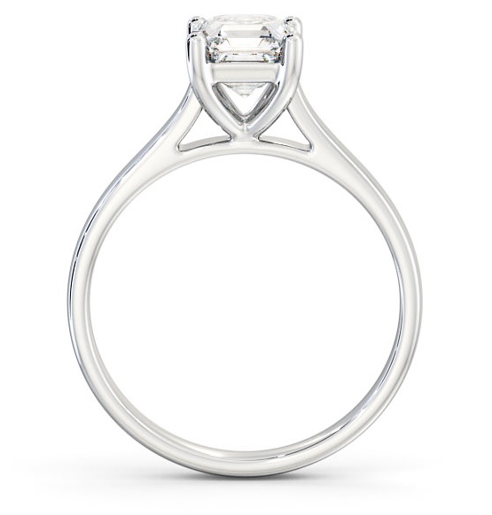 Asscher Diamond Classic 4 Prong Engagement Ring Palladium Solitaire ENAS16_WG_THUMB1 