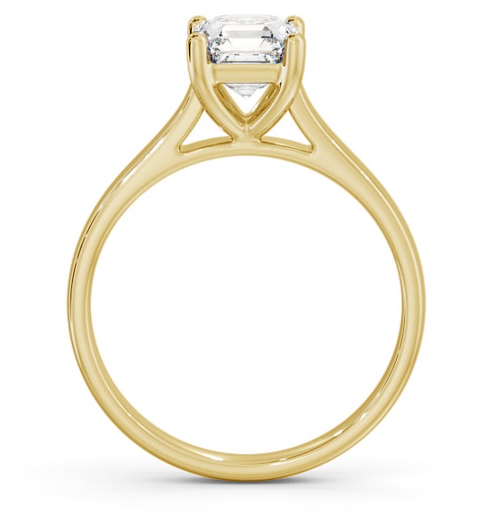 Asscher Diamond Classic 4 Prong Ring 18K Yellow Gold Solitaire ENAS16_YG_THUMB1 