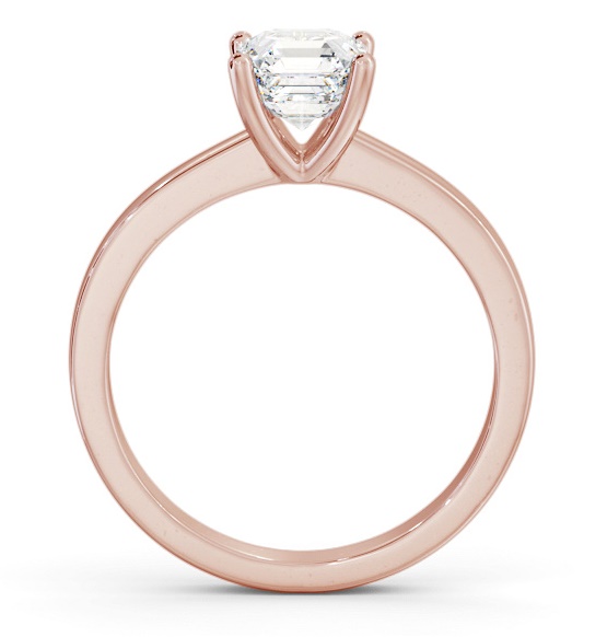 Asscher Diamond Classic 4 Prong Engagement Ring 18K Rose Gold Solitaire ENAS18_RG_THUMB1