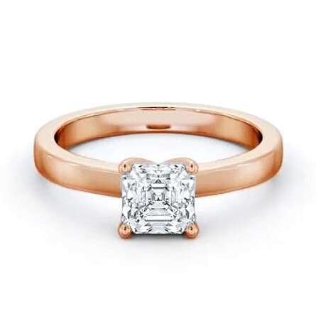 Asscher Diamond Classic 4 Prong Engagement Ring 9K Rose Gold Solitaire ENAS18_RG_THUMB2 