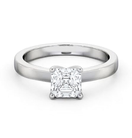 Asscher Diamond Classic 4 Prong Engagement Ring Palladium Solitaire ENAS18_WG_THUMB1
