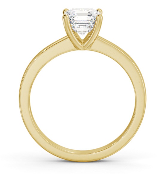 Asscher Diamond Classic 4 Prong Engagement Ring 9K Yellow Gold Solitaire ENAS18_YG_THUMB1