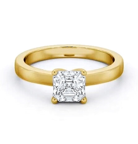 Asscher Diamond Classic 4 Prong Ring 18K Yellow Gold Solitaire ENAS18_YG_THUMB2 