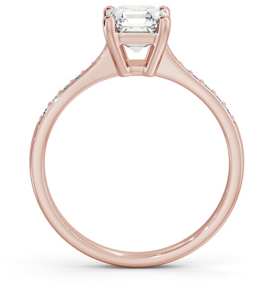 Asscher Diamond Tapered Band Engagement Ring 18K Rose Gold Solitaire ENAS18S_RG_THUMB1 