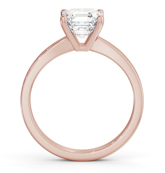 Asscher Diamond Classic 4 Prong Engagement Ring 18K Rose Gold Solitaire ENAS19_RG_THUMB1