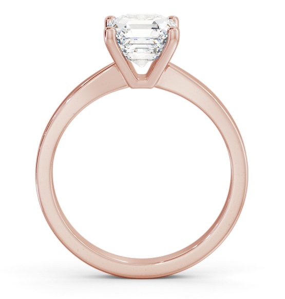 Asscher Diamond Classic 4 Prong Ring 18K Rose Gold Solitaire ENAS19_RG_THUMB1 