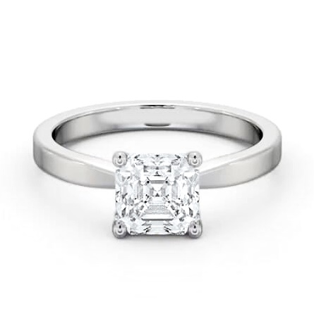 Asscher Diamond Classic 4 Prong Engagement Ring Palladium Solitaire ENAS19_WG_THUMB1