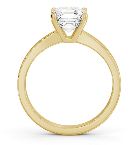 Asscher Diamond Classic 4 Prong Engagement Ring 9K Yellow Gold Solitaire ENAS19_YG_THUMB1