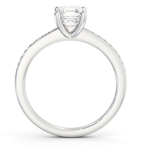 Asscher Diamond 4 Prong Engagement Ring Palladium Solitaire ENAS19S_WG_THUMB1 
