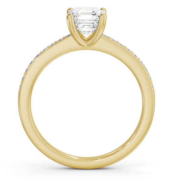 Asscher Diamond 4 Prong Engagement Ring 18K Yellow Gold Solitaire ENAS19S_YG_THUMB1 