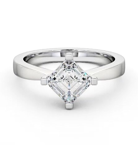 Asscher Diamond Rotated Head Engagement Ring Platinum Solitaire ENAS1_WG_THUMB1