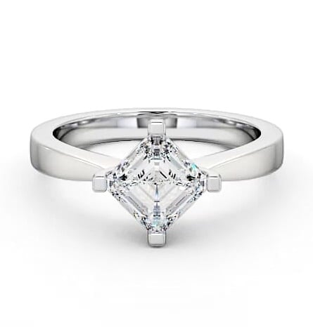 Asscher Diamond Rotated Head Engagement Ring Platinum Solitaire ENAS1_WG_THUMB2 