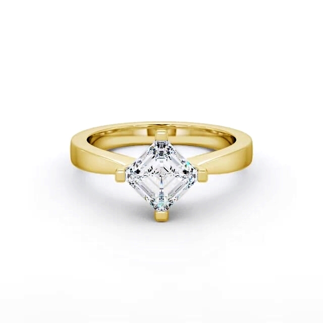 Asscher Diamond Engagement Ring 18K Yellow Gold Solitaire - Analie ENAS1_YG_HAND
