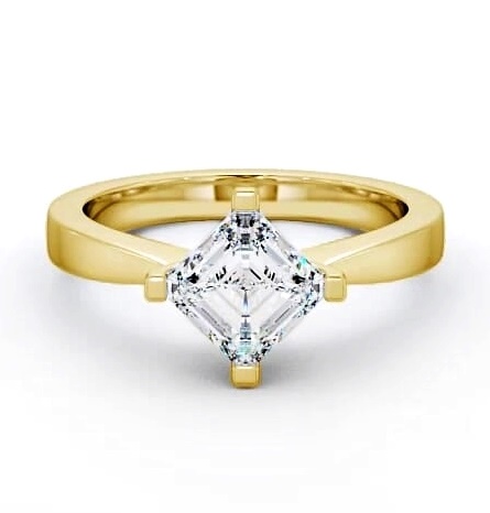 Asscher Diamond Rotated Head Engagement Ring 9K Yellow Gold Solitaire ENAS1_YG_THUMB1
