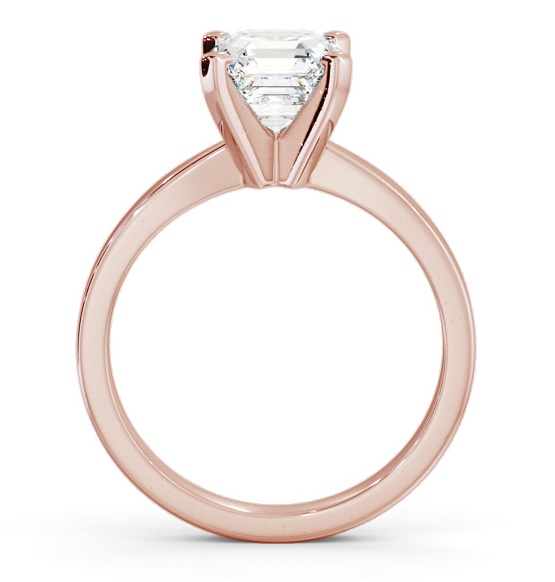Asscher Diamond Square 4 Prong Engagement Ring 18K Rose Gold Solitaire ENAS20_RG_THUMB1