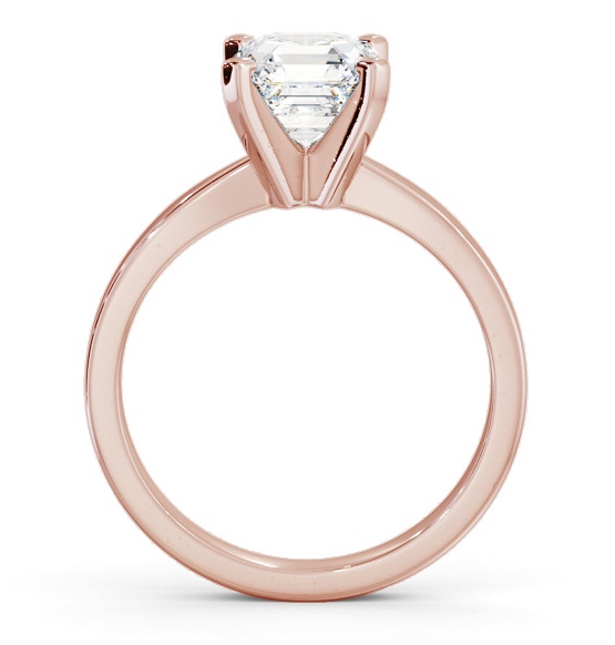 Asscher Diamond Square 4 Prong Engagement Ring 18K Rose Gold Solitaire ENAS20_RG_THUMB1 
