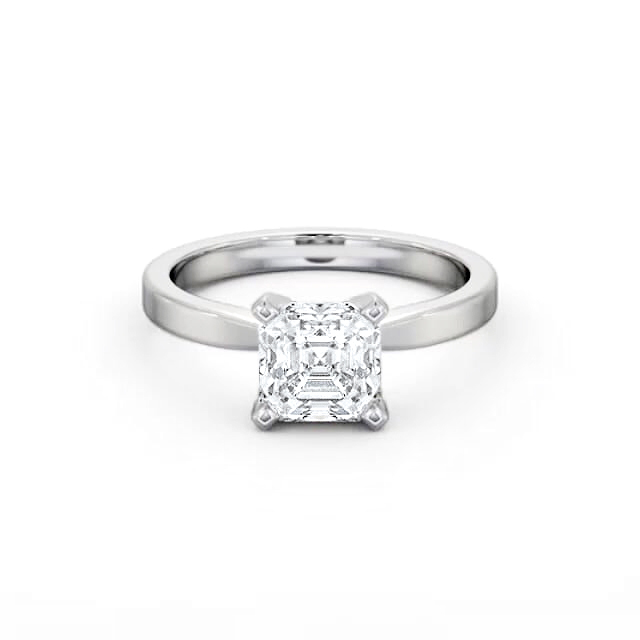 Asscher Diamond Engagement Ring Palladium Solitaire - Nevina ENAS20_WG_HAND