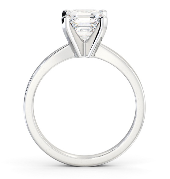 Asscher Diamond Square 4 Prong Engagement Ring Platinum Solitaire ENAS20_WG_THUMB1
