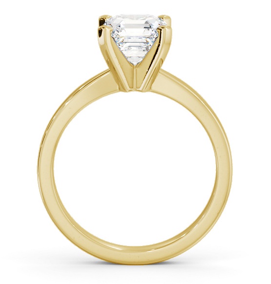 Asscher Diamond Square 4 Prong Engagement Ring 9K Yellow Gold Solitaire ENAS20_YG_THUMB1