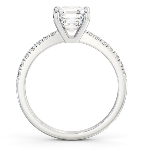 Asscher Diamond 4 Prong Engagement Ring Palladium Solitaire ENAS20S_WG_THUMB1 
