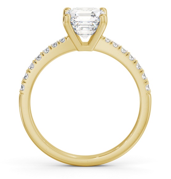 Asscher Diamond 4 Prong Engagement Ring 18K Yellow Gold Solitaire ENAS20S_YG_THUMB1 
